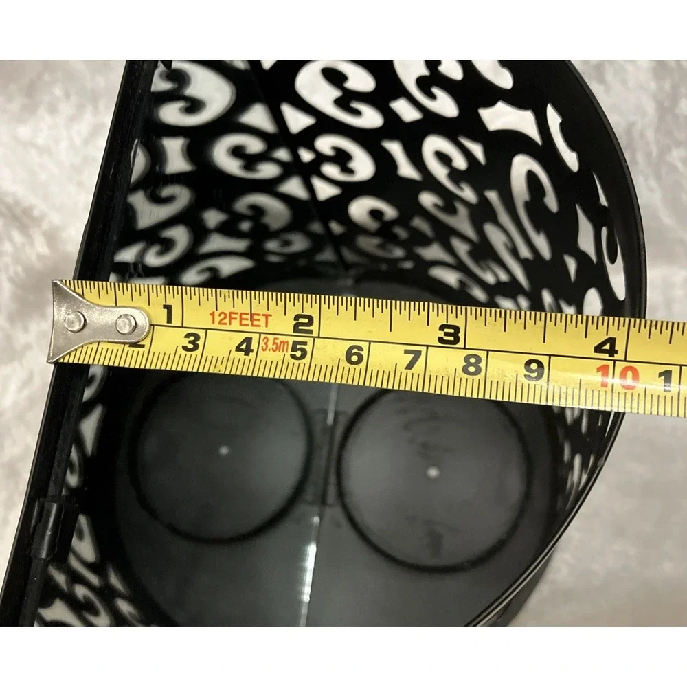 Mirrored Black Scrollwork Metal Sconce Wall or Table Decor Candle Holder